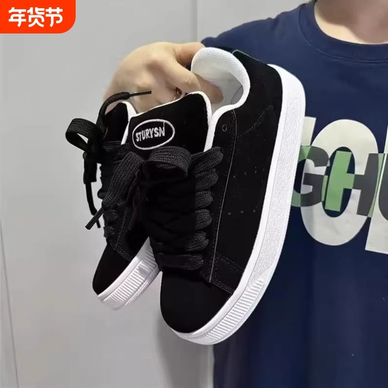 35-44码情侣春秋新款小众学生板鞋秋季运动鞋高颜值面包鞋女圆头,女鞋,休闲板鞋,淘宝优惠券,粉丝福利购,淘宝优惠卷