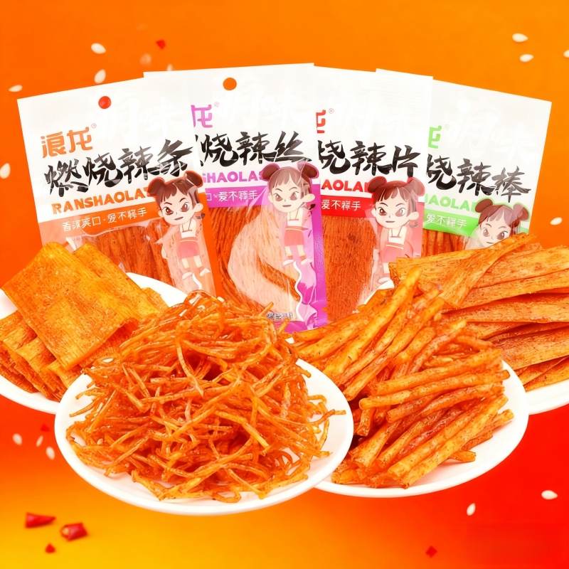 辣条辣棒拉丝辣片8090儿时怀旧经典素肉零食解馋休闲小零食香辣