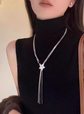 2025新款多层流苏五角星闪亮高级感小众设计百搭简约四季款项链女