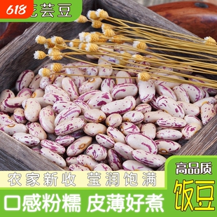 奶花芸豆农家自产雀蛋豆奶白花豆腰豆饭豆杂粮紫花熊猫豆新鲜