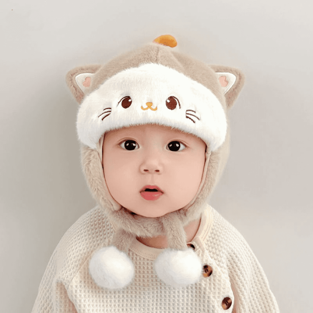 婴儿帽子秋冬季护耳雷锋帽男女宝宝加厚保暖可爱毛绒帽潮