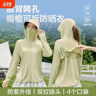 大帽檐冰丝防晒衣女生夏季新款防紫外线薄外套透气轻薄骑车防晒服