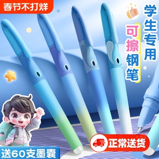 英雄牌可擦初学者三年级小学生专用热可擦儿童钢笔四年级可替换墨囊魔力擦练字高颜值笔尖正品官方旗舰店热敏