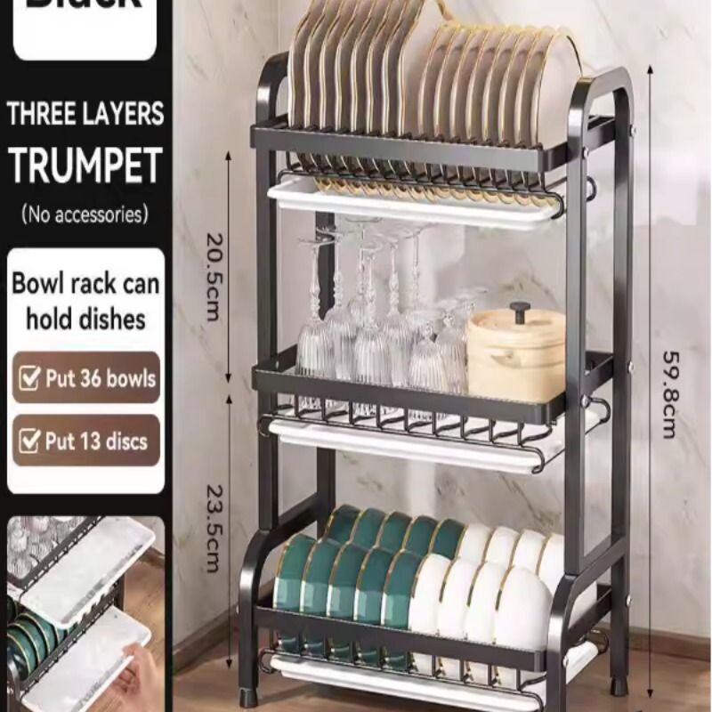 不锈钢碗碟收纳架橱柜内置抽屉式放碗盘置物架抽拉篮厨房沥水碗架