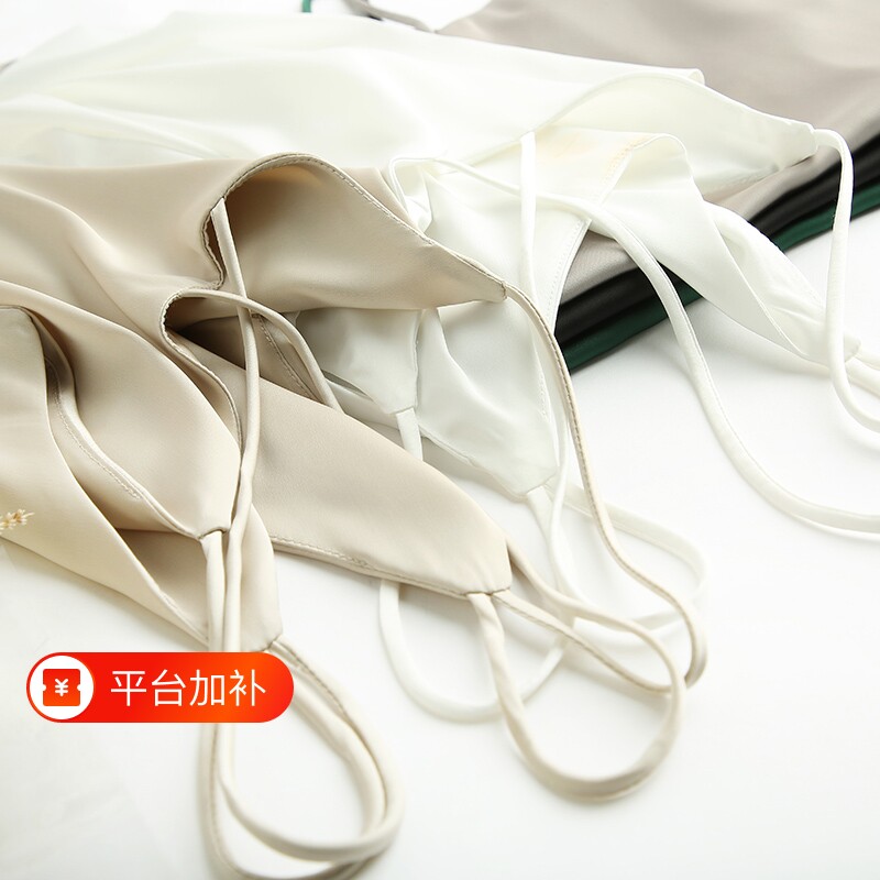 真丝吊带背心女内搭打底配西装桑蚕丝缎面夏季V领宽松小吊带质感