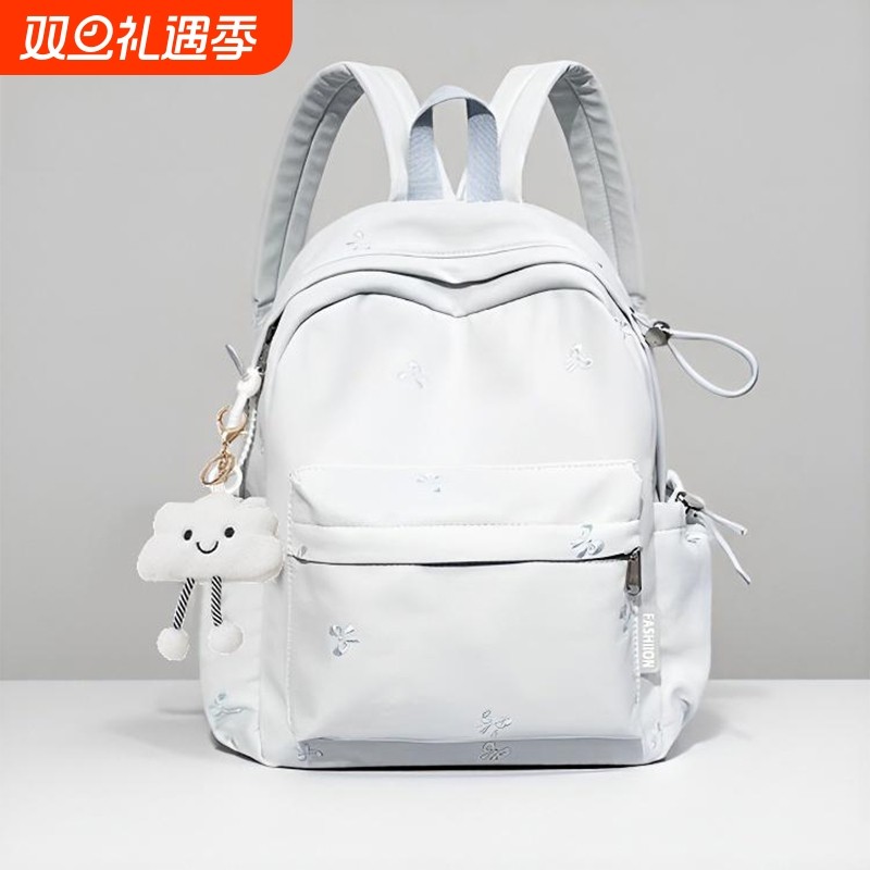 伊布古奇蝴蝶结轻便书包女学生小清新简约百搭双肩包森系少女背包
