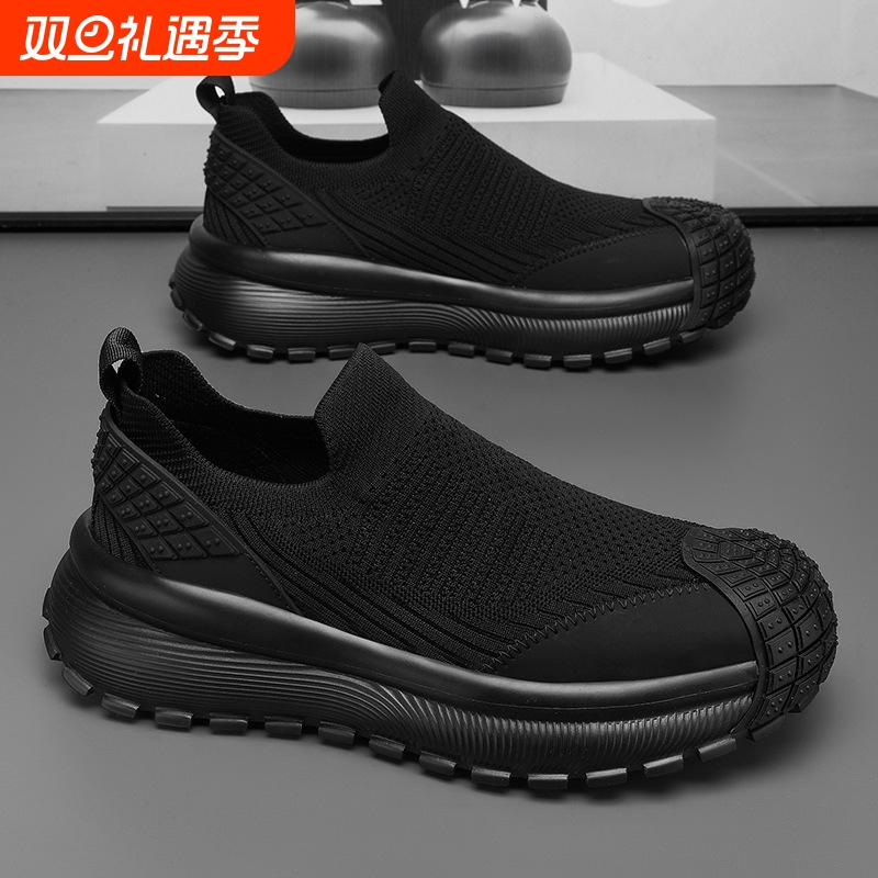 2025厚底夏季增高运动一脚蹬新款潮流老爹潮鞋时尚休闲男鞋网面