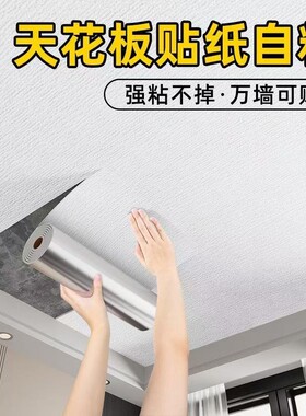 天花板贴纸自粘屋顶遮丑装饰吊顶墙纸防水防潮加厚墙面卧室隔音