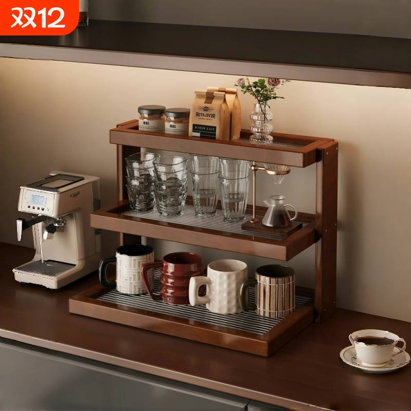 楚骏中古风梯形楠竹新款杯架