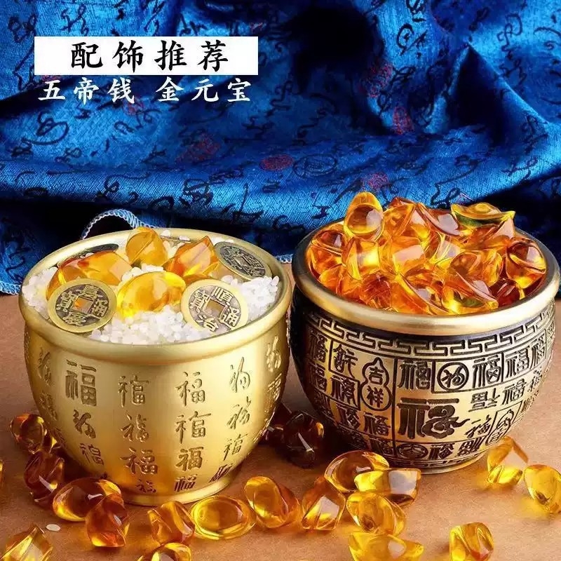 黄铜米缸聚财百福缸招财进宝米缸聚宝盆店铺客厅摆件纯铜百福水缸