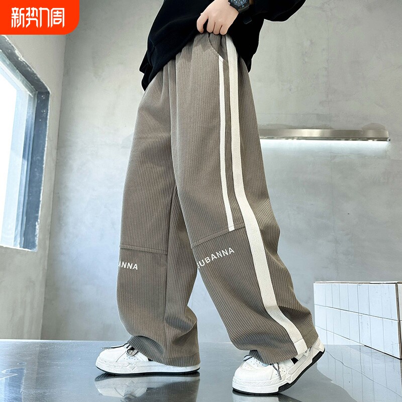 2025新款男童裤子秋冬款儿童休闲裤中大童运动裤宝宝加绒加厚长裤