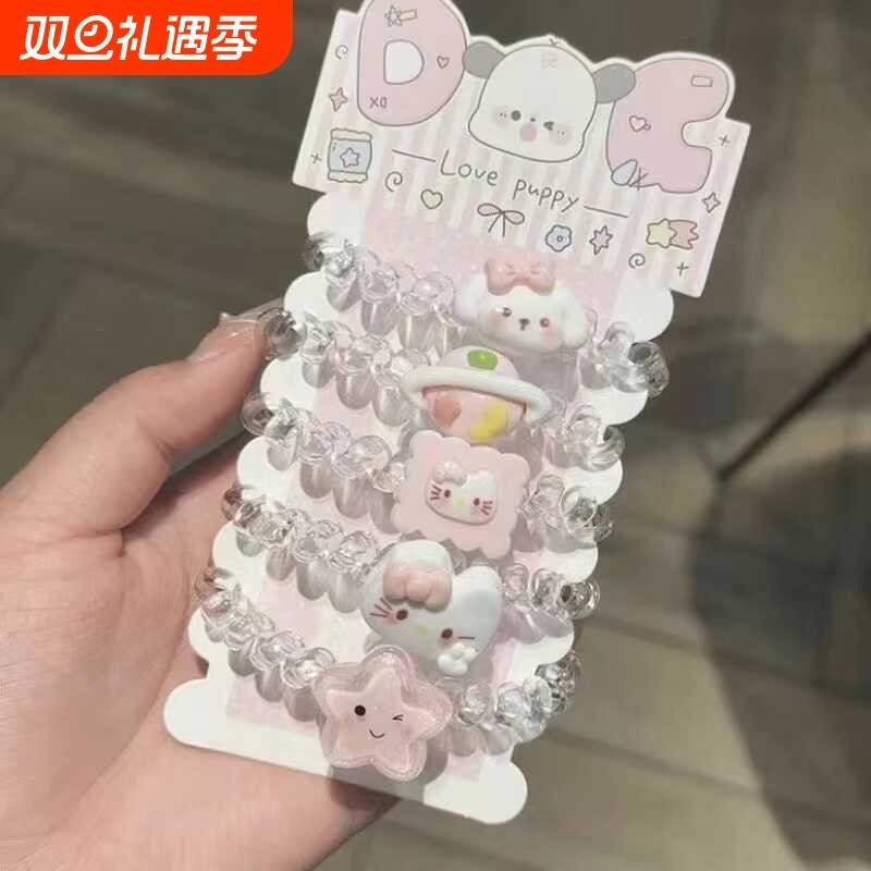 男友专属发圈可爱猫咪头绳送给男朋友小皮筋情侣手链发绳电话线女