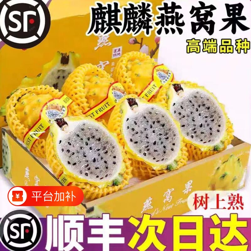 【顺丰京东】海南麒麟燕窝果整箱新鲜热带水果黄色火龙果当季孕妇