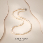 诸暨淡水珍珠项链轻奢馒头形全珠链高级感颈链妈妈七夕925银质感