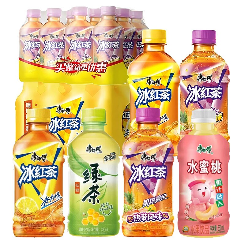 康师傅热带风味冰红茶饮料330ml图片