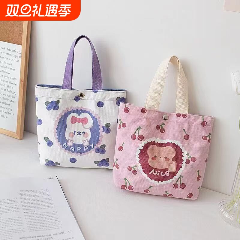 包包女2025手拎小包学生新款饭盒手提包袋子外出手提袋带娃小布包
