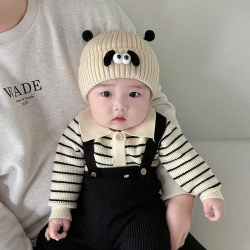 宝宝帽子秋冬季可爱针织毛线帽保暖新生婴幼儿小月龄套头帽潮洋气
