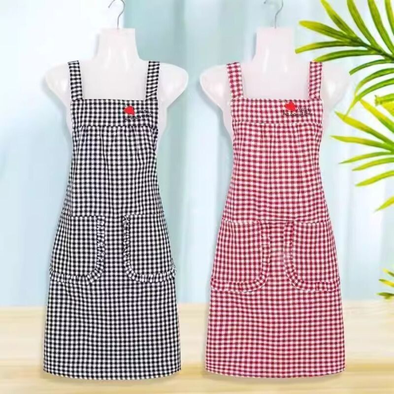 韩版围裙女厨房家用防水防油做饭工作服围腰透气耐磨上班罩衣厨师