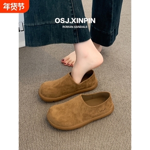 勃肯鞋女2025新款秋冬季爆款全包博肯女鞋一脚蹬孕妇软底鞋子平底