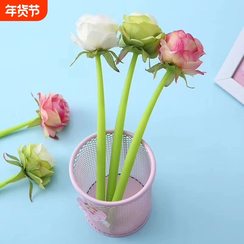 创意玫瑰花造型软硅胶中性笔学生签字笔个性礼物黑色,文具电教/文化用品/商务用品,中性笔,淘宝优惠券,粉丝福利购,淘宝优惠卷