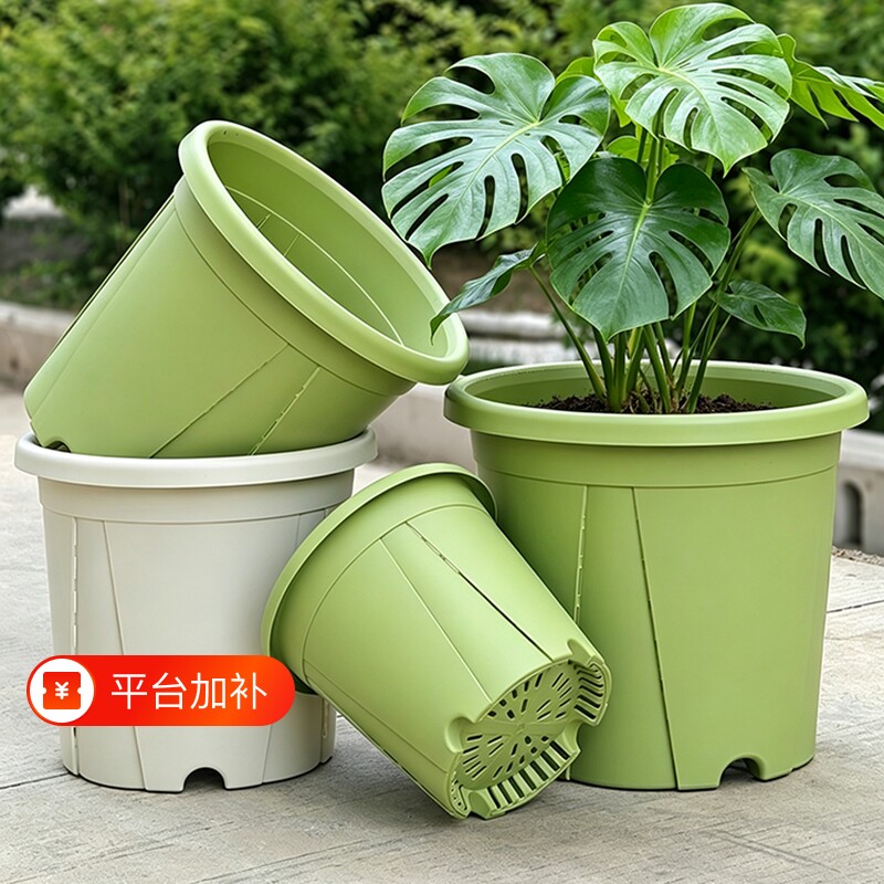 透气青山花盆加厚三代控根家用阳台龟背竹超大号树脂托盘口径耐用