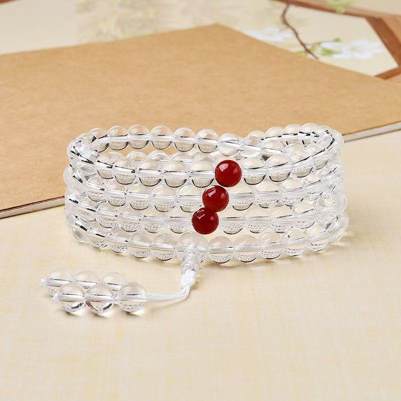 白水晶108颗佛珠佛串念珠手串