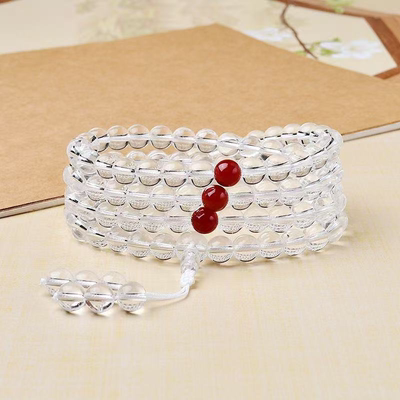 白水晶108颗佛珠佛串念珠手串