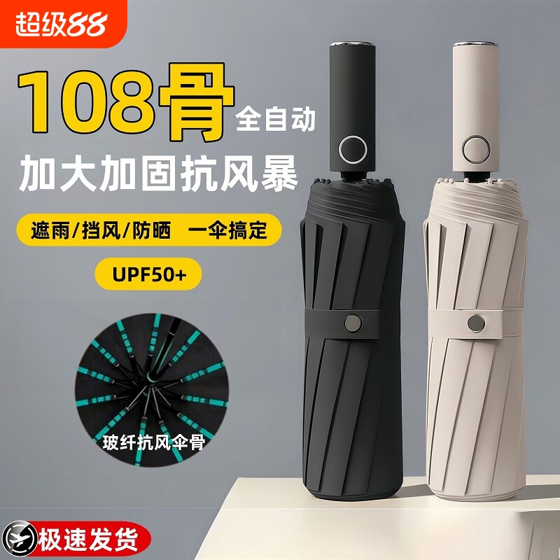 全自动雨伞加大加厚加固男女士晴雨两用防晒大号防风遮阳大暴雨伞图片