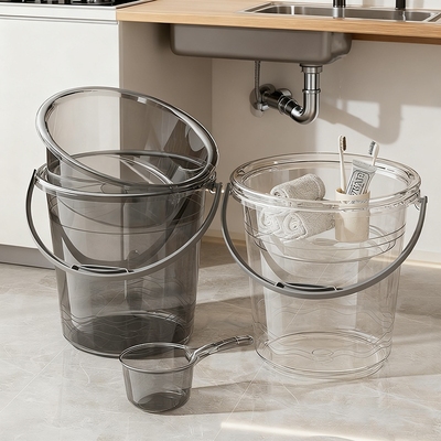 透明水桶学生宿舍加厚耐摔塑料储水桶住校生洗衣桶泡脚洗澡桶手提