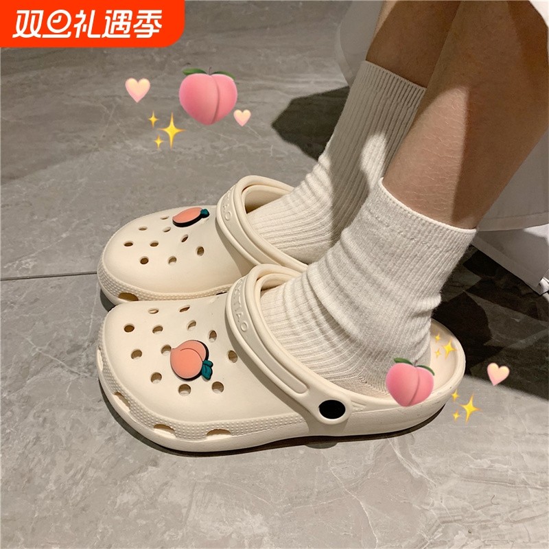 拖鞋女夏外穿eva防臭少女心可爱包头护士凉鞋足弓沙滩鞋洞洞鞋男