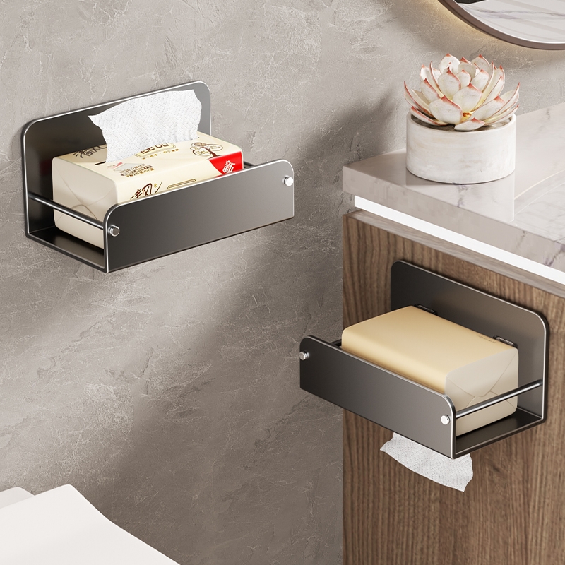 抽纸盒免打孔纸巾架壁挂式马桶上方厕所浴室收纳置物架厕纸架挂墙