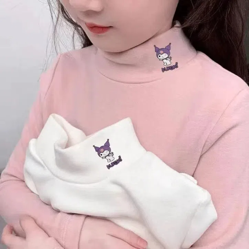 德绒长袖儿童半高领打底衫