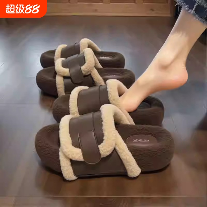羊羔毛厚底毛毛鞋女|123人收藏