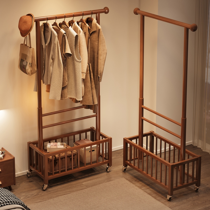 实木衣架落地家用挂衣架卧室