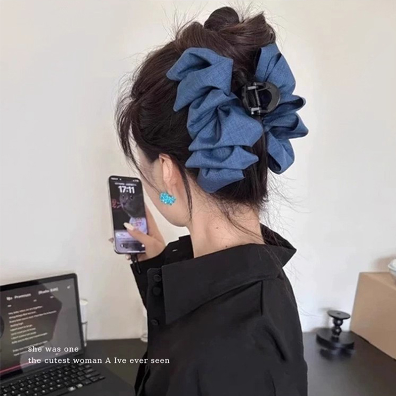 韩系云朵头发抓夹女2025新高级感发夹饱满后脑勺大号发量大鲨鱼夹