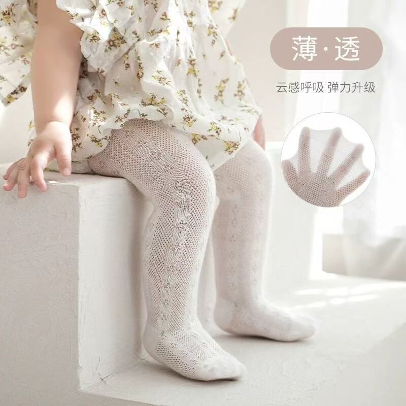 夏季网眼薄款儿童连裤袜宝宝婴儿打底裤女童裤袜女宝打底袜连体袜图片