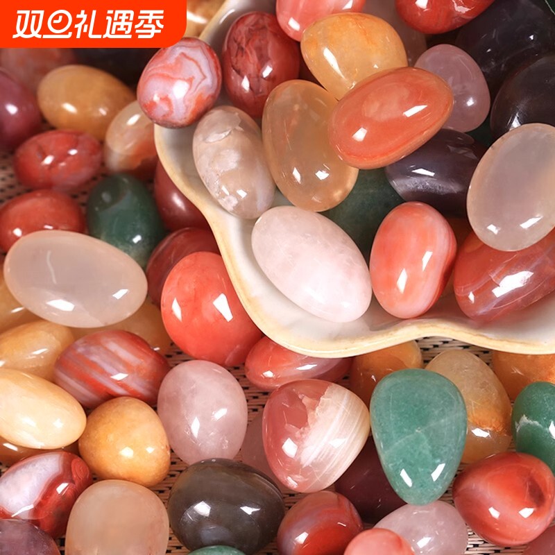 铺面雨花石天然鱼缸造景石盆栽鹅卵石多肉南京装饰五彩石水培水晶