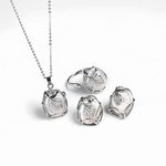 诸暨淡水珍珠巴洛克套装女爆款不规则吊坠耳钉戒指高级感节日礼物