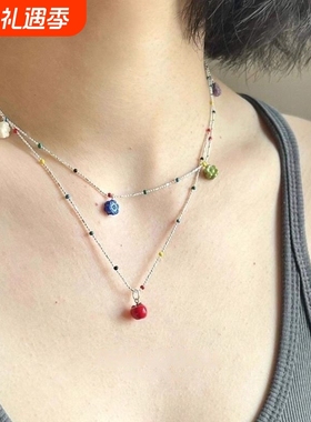 彩色小花朵锁骨链|超5000次加购