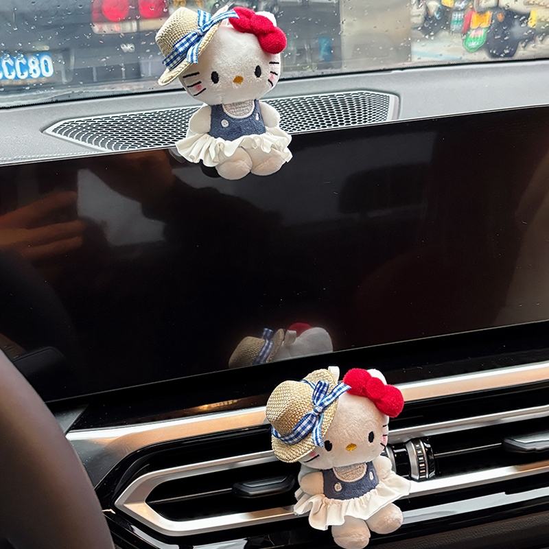 车内饰品摆件车载可爱helloKitty汽车空调出风口装饰女士车
