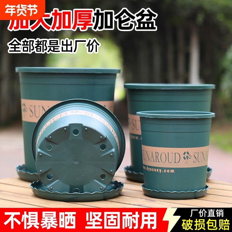 圆形加厚塑料树脂花盆绿植种植盆栽控根透气耐用加仑盆阳台带托盘,鲜花速递/花卉仿真/绿植园艺,花盆,淘宝优惠券,粉丝福利购,淘宝优惠卷
