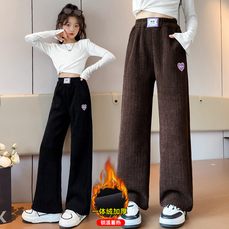 女童阔腿裤加绒加厚冬日系休闲风