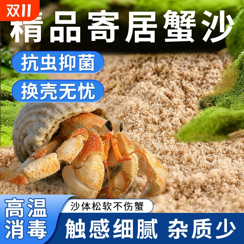 寄居蟹海蟹专用海沙子相守蟹螃蟹专用石头鱼缸底部砂石免洗造景砂