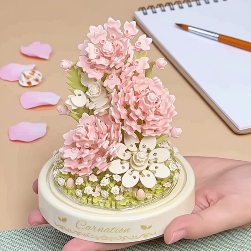 【爆款】永生积木花模型拼装图片