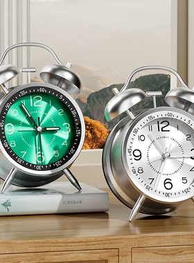 2026新款静音夜光闹钟学生专用床头桌面时钟强力叫醒起床神器充电