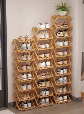 简易折叠鞋架小窄门口免安装一拉就用家用多层入户门收纳架鞋子