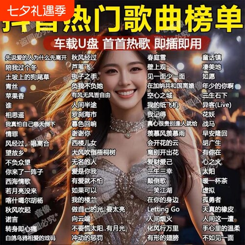 2026抖音新款车载音乐u盘带歌词无损流行歌曲DJ优盘经典高音质