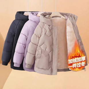 中年妈妈冬装棉袄加绒外套2025新款中老年人女装冬季棉衣保暖棉服