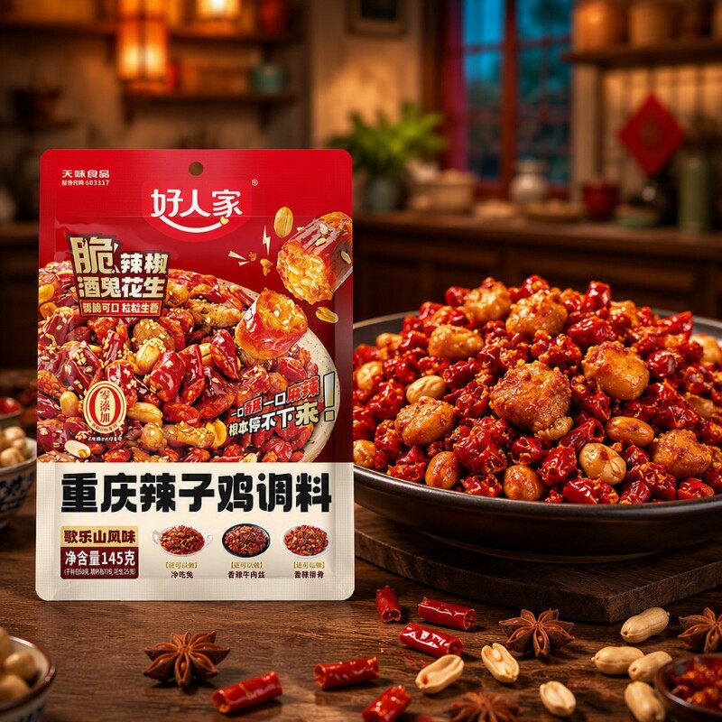 好人家辣子鸡调料正宗重庆145g炒鸡腌料麻辣辣椒料包四川特产冷吃