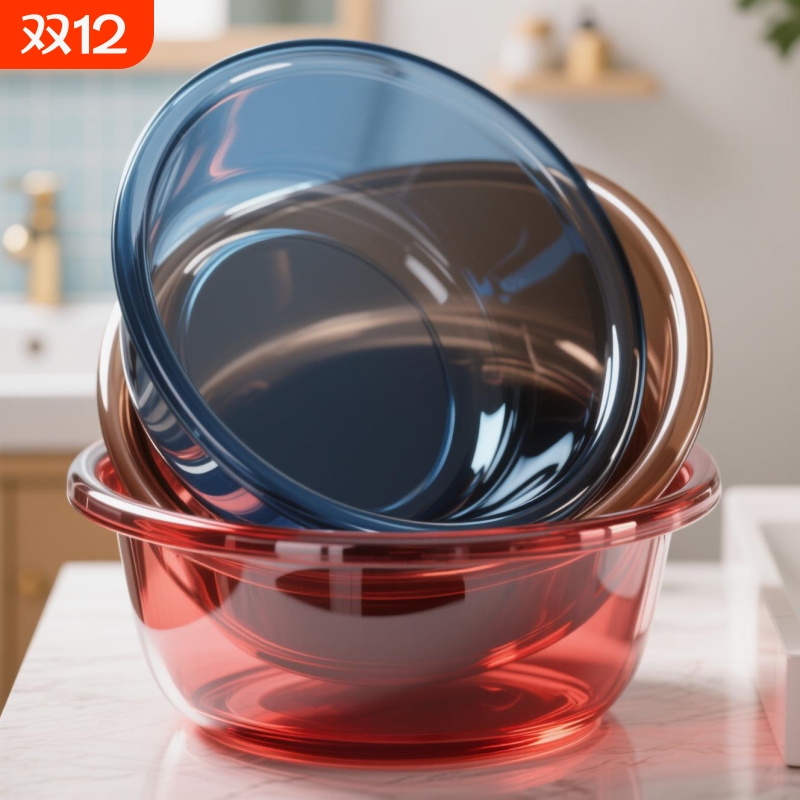 脸盆洗脸盆家用加厚大号透明洗衣盆洗菜盆学生宿舍婴儿洗澡洗脚盆